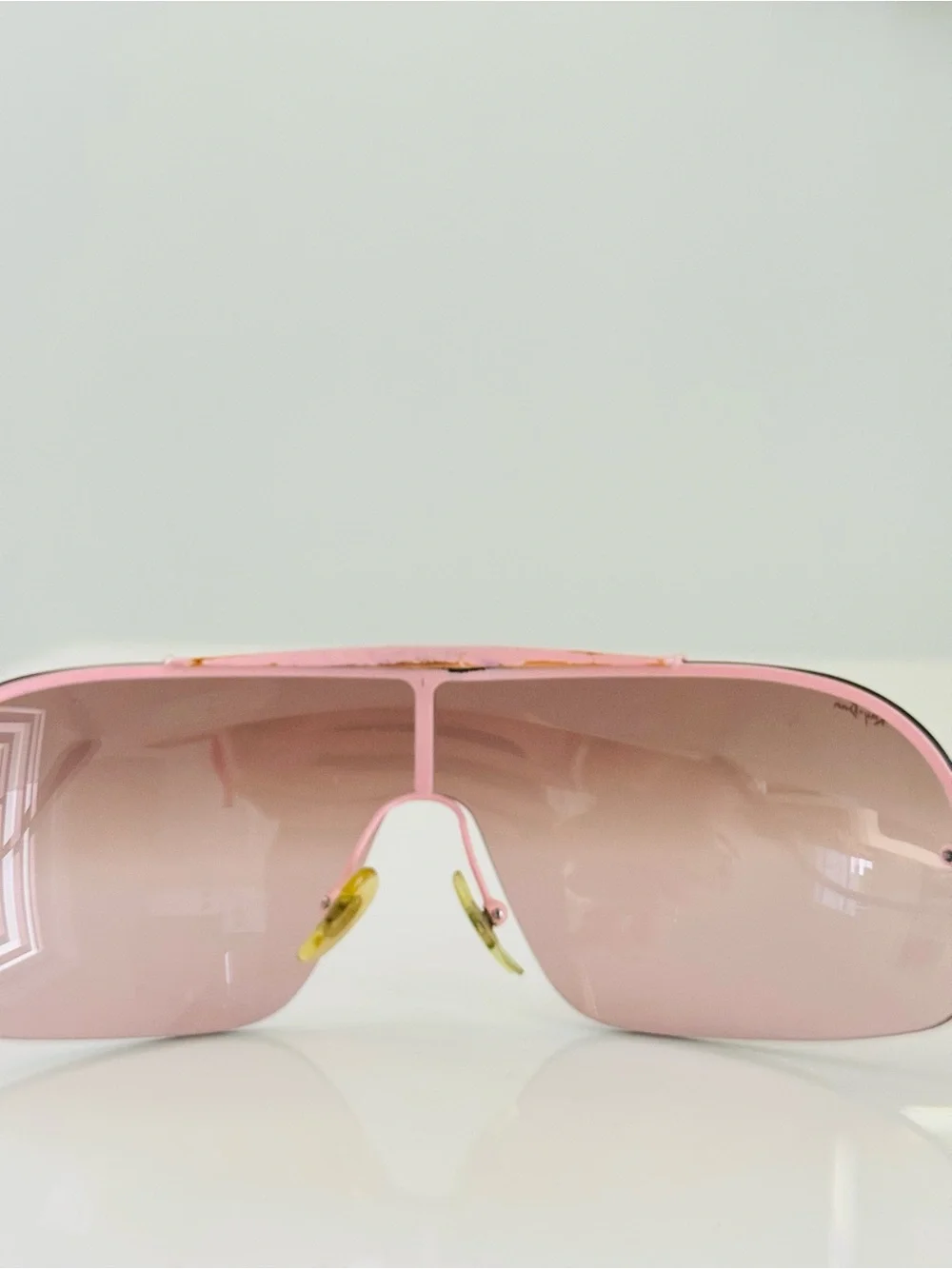 Vintage 🌸 Authentic Ray ban light pink rimless sunglasses